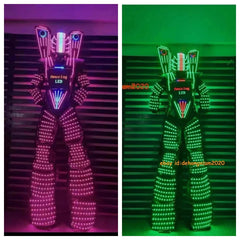 Illuminated Stilt Costume LED Robot Suit Armour DJ Party Show Light Clothing Set 07FC0E-D4 - KOEEK