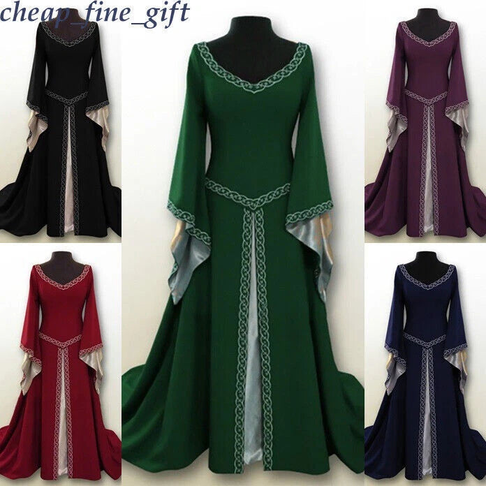 Women Medieval Renaissance Fancy Maxi Princess Dress Halloween Cosplay Costumes 07FC0E-D4 - KOEEK