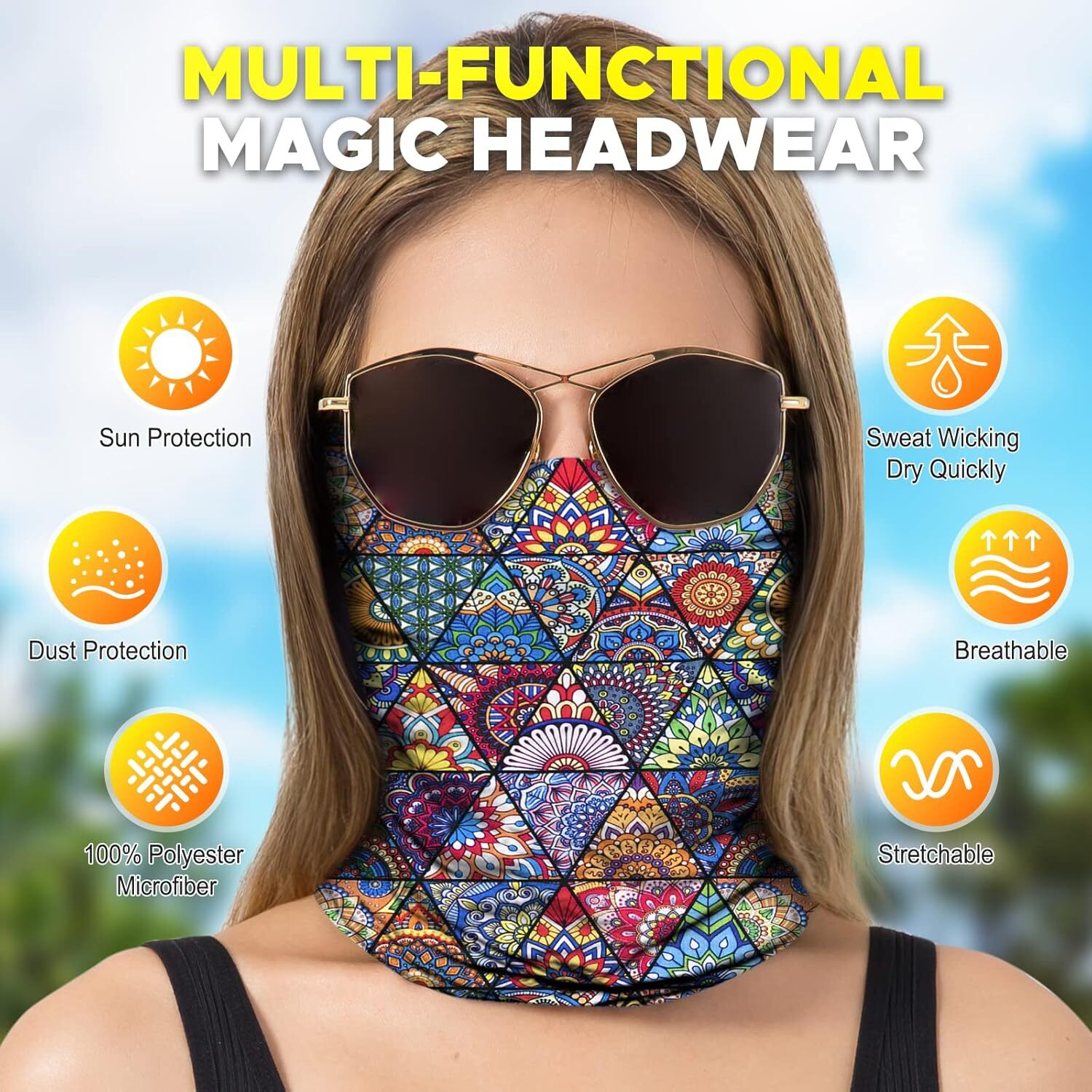 new JOEYOUNG Headwear, Bandana, Neck Gaiter Head Wrap Headband A- Boho JOEYOUNG - KOEEK