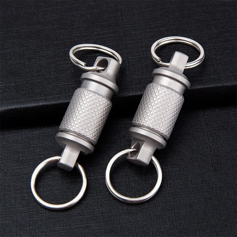 Titanium Alloy Insert Buckle Gimbal Ring Portable Double Keychain PendantEDC EDC - KOEEK