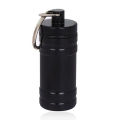 Premium Aluminum Waterproof Medication Pill Container Box Key Chain With Spoon 07FC0E-D4 - KOEEK