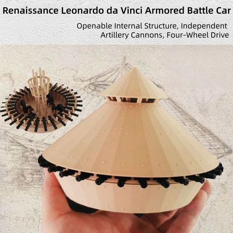 Da Vinci Armored Tank DIY Assembly Model, Renaissance Historical Collectible 07FC0E-D4 - KOEEK