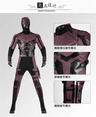 Marvel Comics Daredevil Cosplay Costume Outfits Jumpsuit Suit Carnival Halloween 07FC0E-D4 - KOEEK