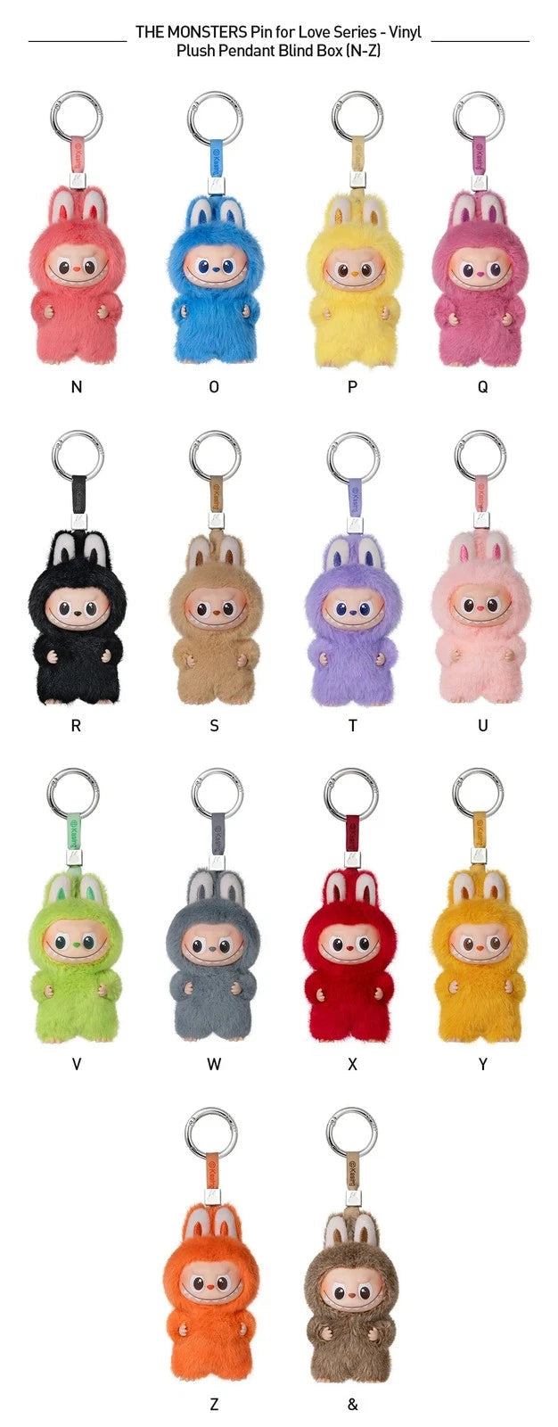 The Monsters Pin For Love Series-Vinyl Plush Pendant Blind Box (N-Z) Hot Cute 07FC0E-D4 - KOEEK