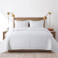 White Queen Size Quilt Bedding Sets with Pillow Shams, Full Lightweight Soft 07FC0E-D4 - KOEEK