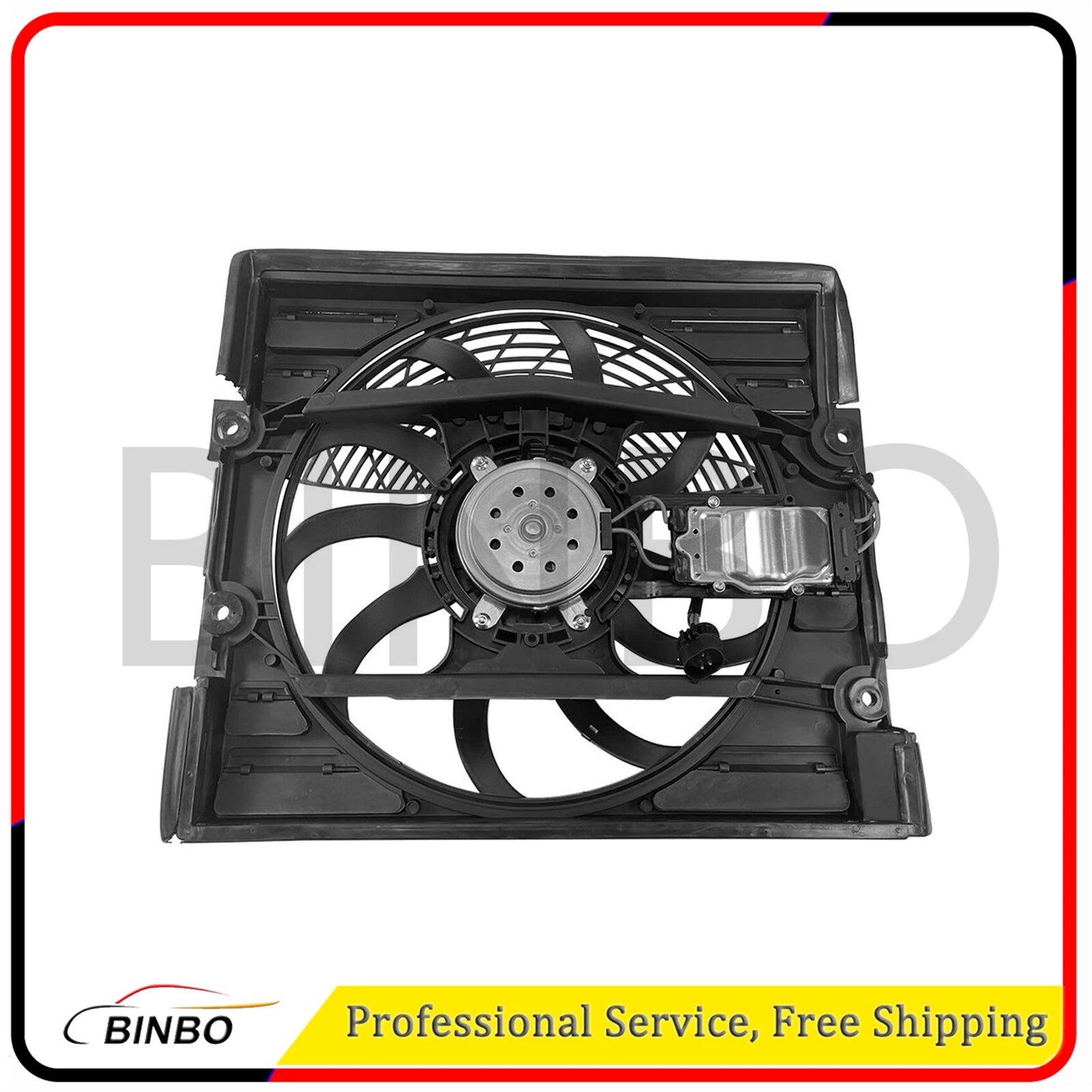 Radiator Condenser Cooling Fan Assembly for BMW 740i 740iL 750iL Z8 64546921383 07FC0E-D4 - KOEEK