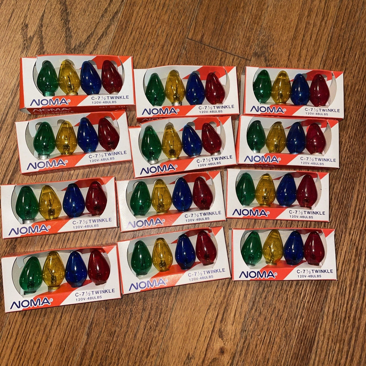 NOMA 12 pks 1047 4 Count C 7 1/2 Multi Transparent Twinkle Christmas Light Bulb NOMA - KOEEK