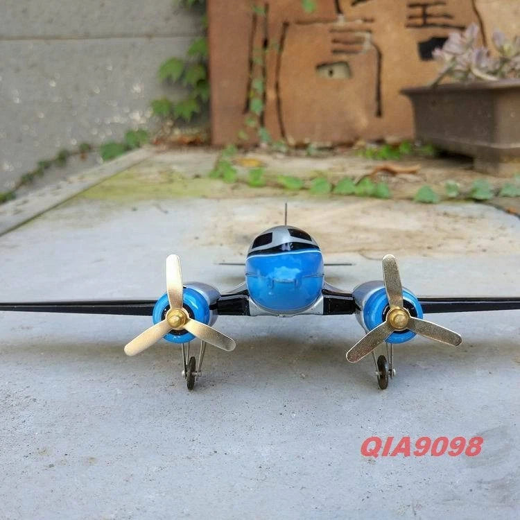Hand-Made Douglas DC-3 Airliner Wind-up Tin Toy Decoration Adult Collection 07FC0E-D4 - KOEEK