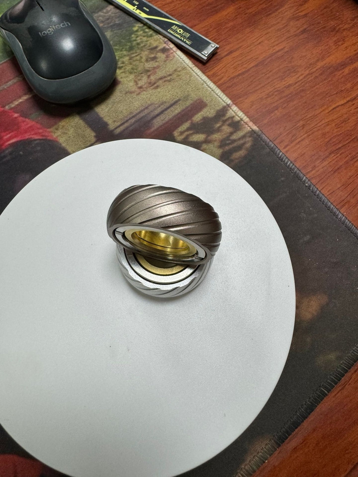 EDC Sliders Fidget Spinner Rings Toys Stress Relief Magnetic Metal Rough Ratchet 07FC0E-D4 - KOEEK