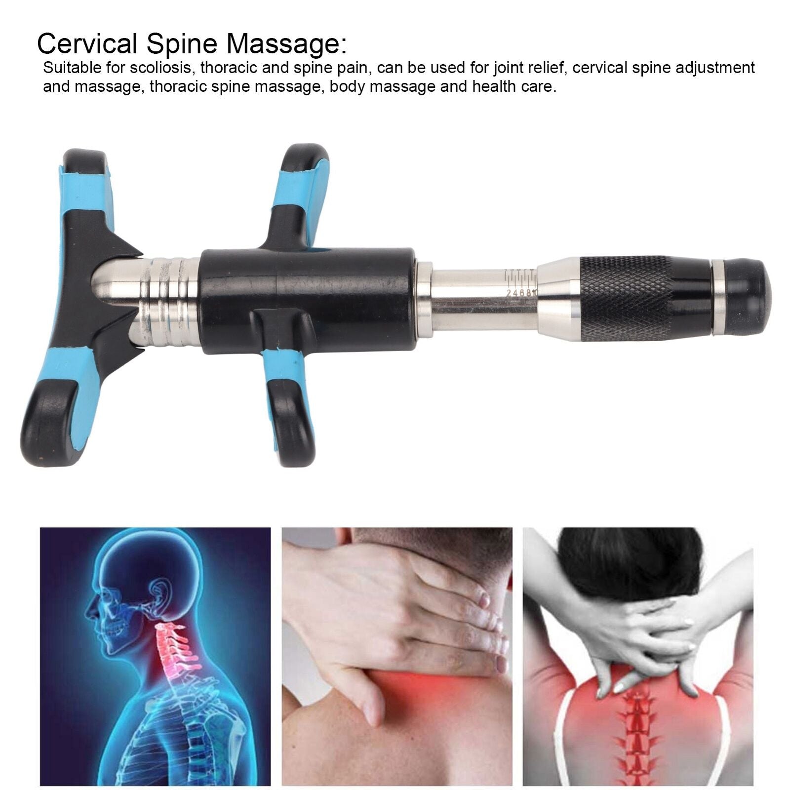 new Chiropractic 10 Gears Strength Joint Spine Massager Correction(Black ) HGF koeek - KOEEK