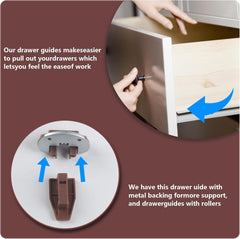 new Dresser Drawer Slides Replacement Kit for Kenlin Rite-Trak II Model Brown 07FC0E-D4 - KOEEK