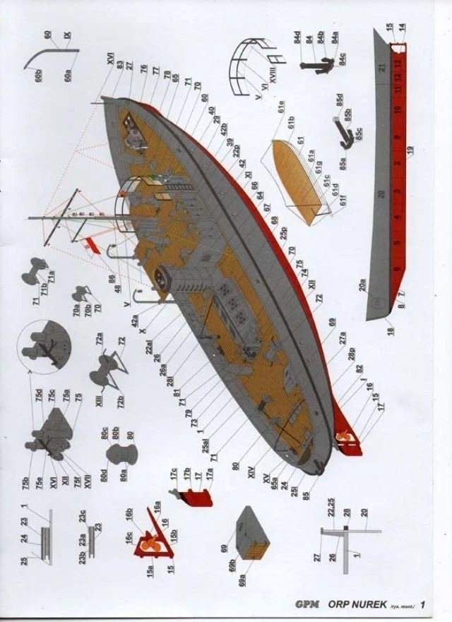 DIY Card Model: ORP Nurek Polish Tugboat - Relaxing Military Papercraft Project 07FC0E-D4 - KOEEK