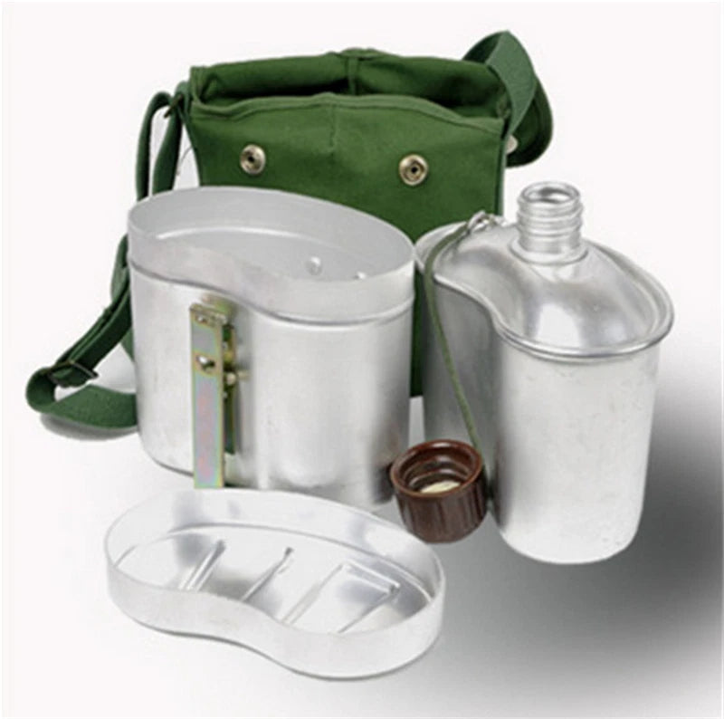 Outdoor 78version Army PLA Aluminum Metal Lunch Boxes Kettle Canteen Classic Box 07FC0E-D4 - KOEEK