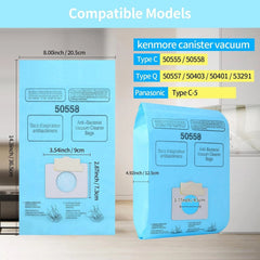 20 Pack Replacement 5055 Vacuum Bags for Canister Type C/Q 5055 50555 50557 07FC0E-D4 - KOEEK