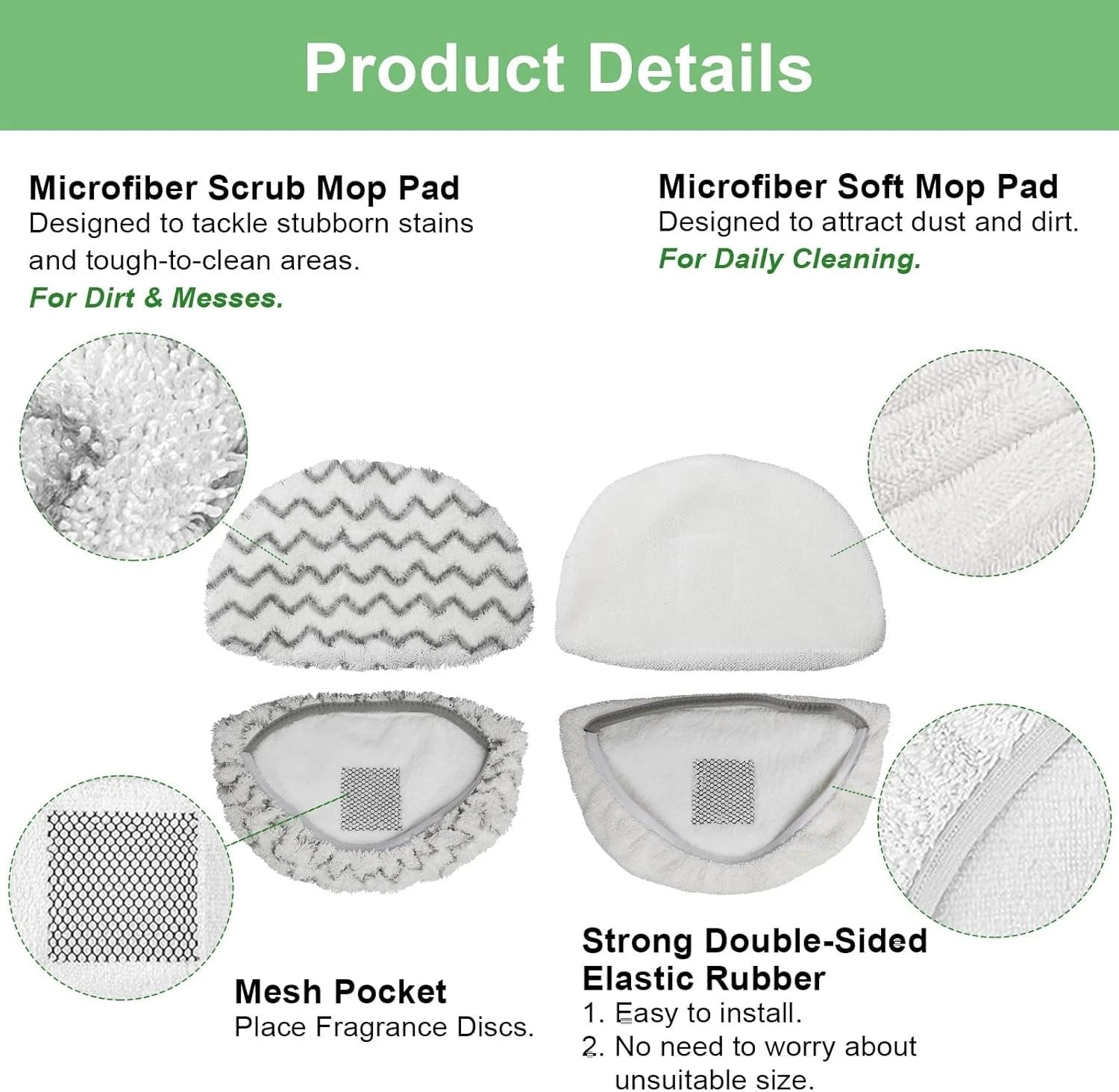Steam Mop Pad, Steam Mop Deluxe Edition Pet Lift-Up Extended Length 07FC0E-D4 - KOEEK