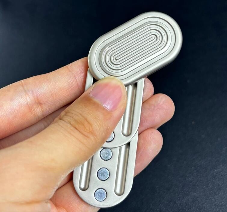 Black Alloy Haptic Slider Adult Three-layer Fidget Slider ADHD EDC Fidget Toys 07FC0E-D4 - KOEEK