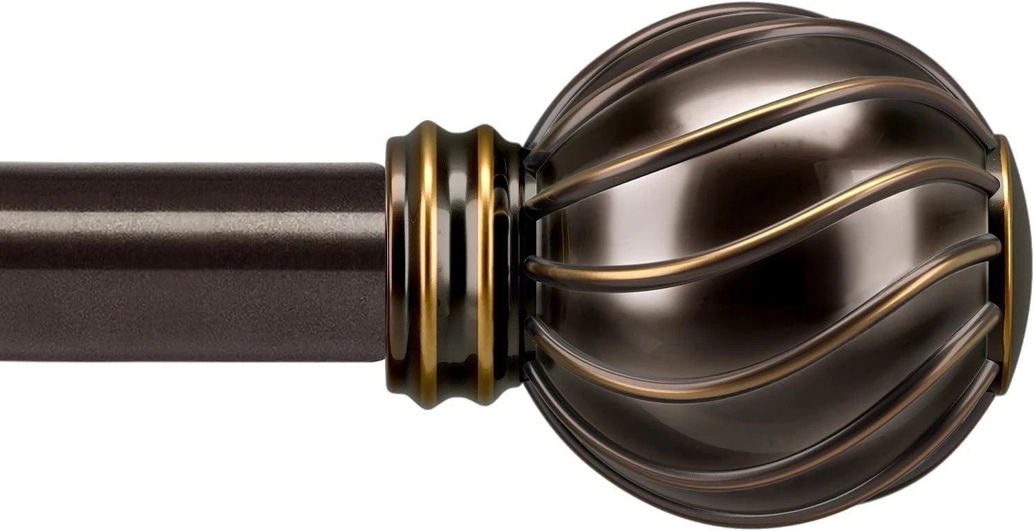 Brown curtain rod, suitable for windows ranging from 66 to 120 inches. 07FC0E-D4 - KOEEK