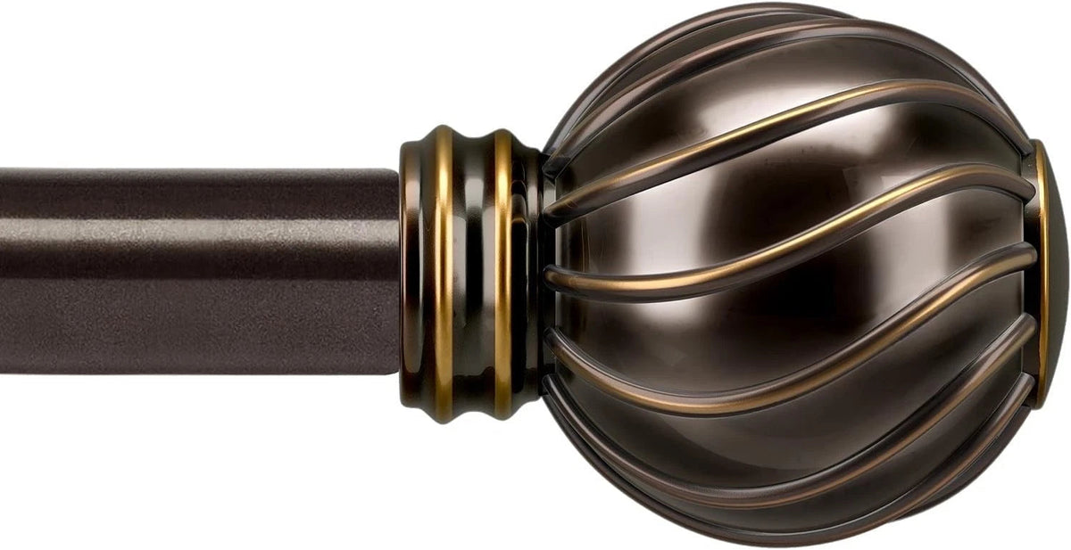 Brown curtain rod, suitable for windows ranging from 66 to 120 inches. 07FC0E-D4 - KOEEK
