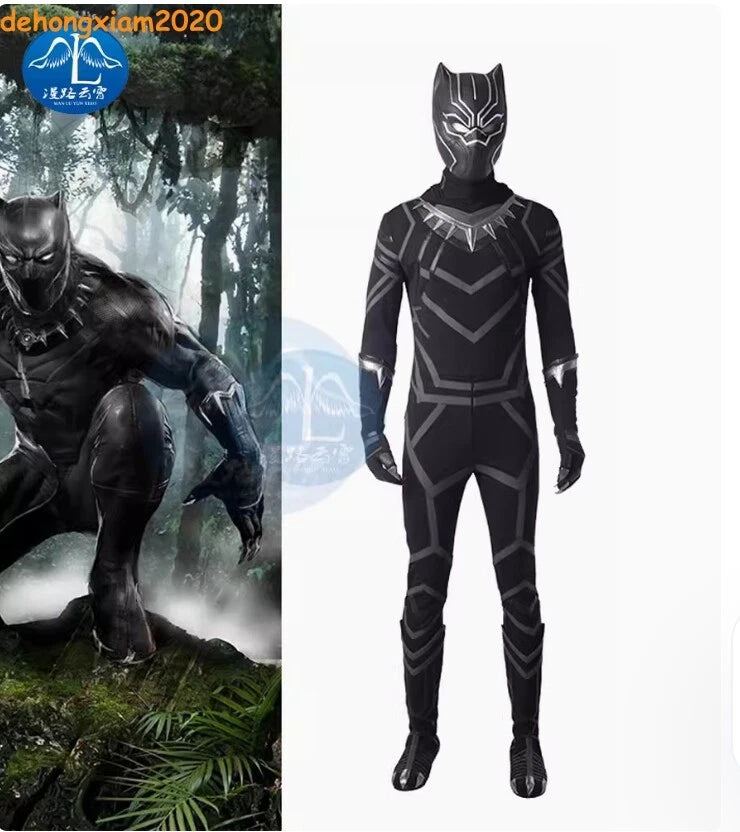 Captain America Civil War Black Panther Cosplay Costume Jumpsuit Helmet Shoes 07FC0E-D4 - KOEEK