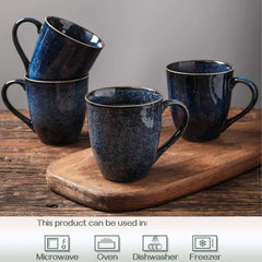 Coffee Mug Set, 12 oz, Set of 6, (Blue)