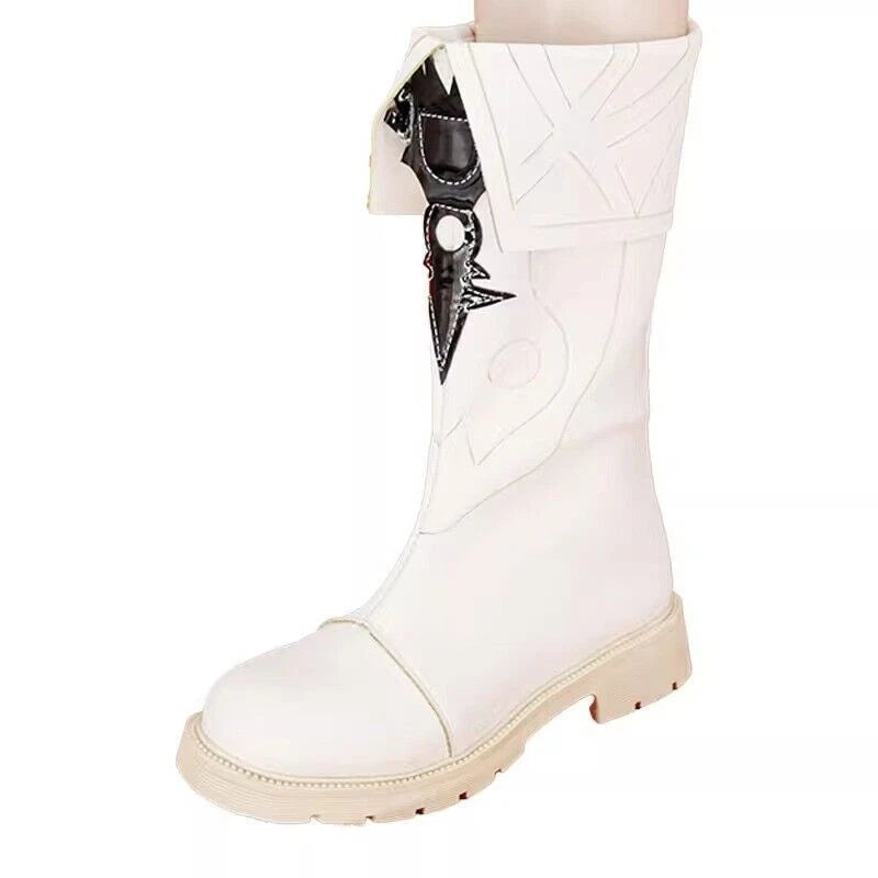 Arknights Texas The Omertosa White Flat Bottom Long Boots Cosplay Shoes Props 07FC0E-D4 - KOEEK