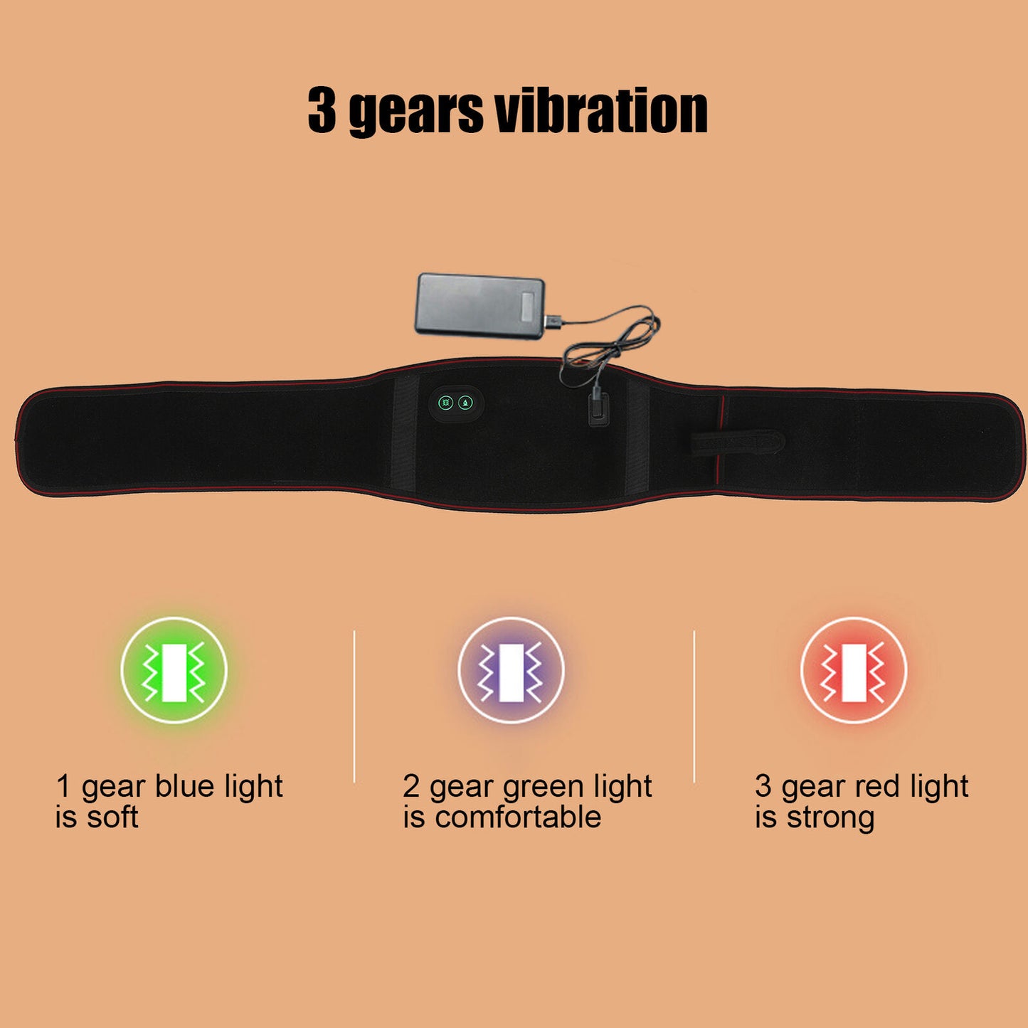 new Heating Back Belt 3 Temperatures Lower Back Vibration Massage Pain Relief koeek - KOEEK