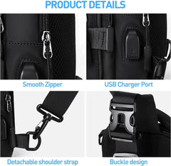 new SEAFEW Anti Theft Sling Crossbody Backpack Shoulder Bag for Men, Black SEAFEW - KOEEK