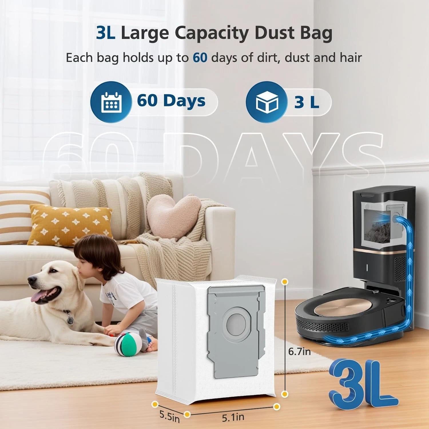 8 vacuum bags, suitable for dust treatment of the i, s, and j series 07FC0E-D4 - KOEEK