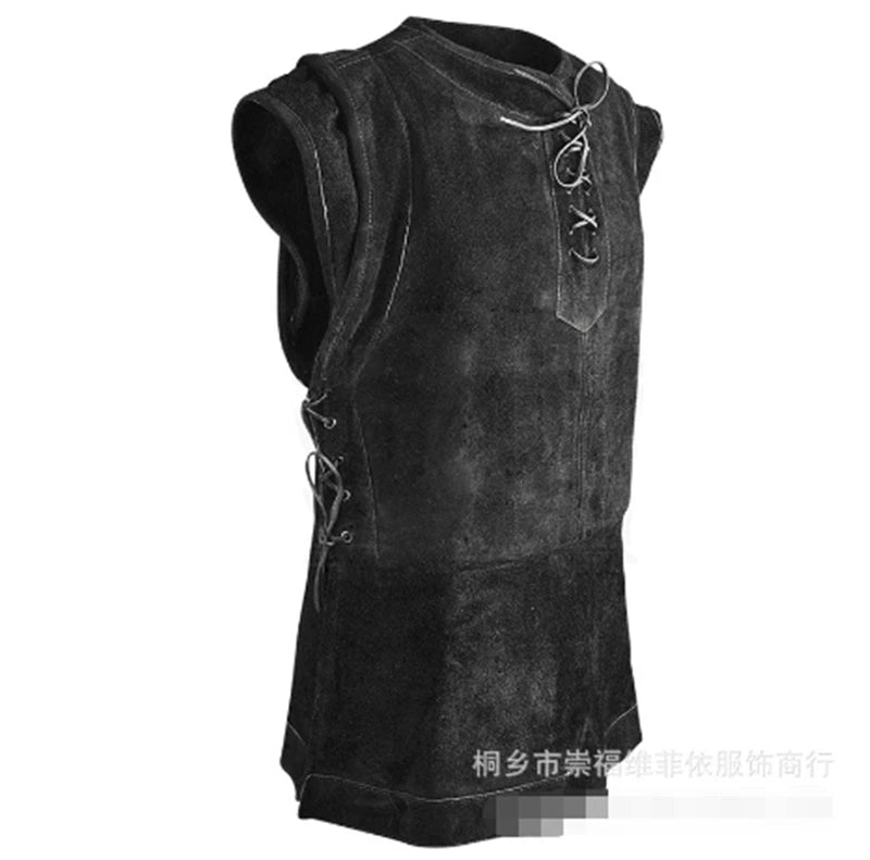 Men's Medieval Vintage Steampunk Vest Renaissance Sleeveless Cos Costume Shirt 07FC0E-D4 - KOEEK