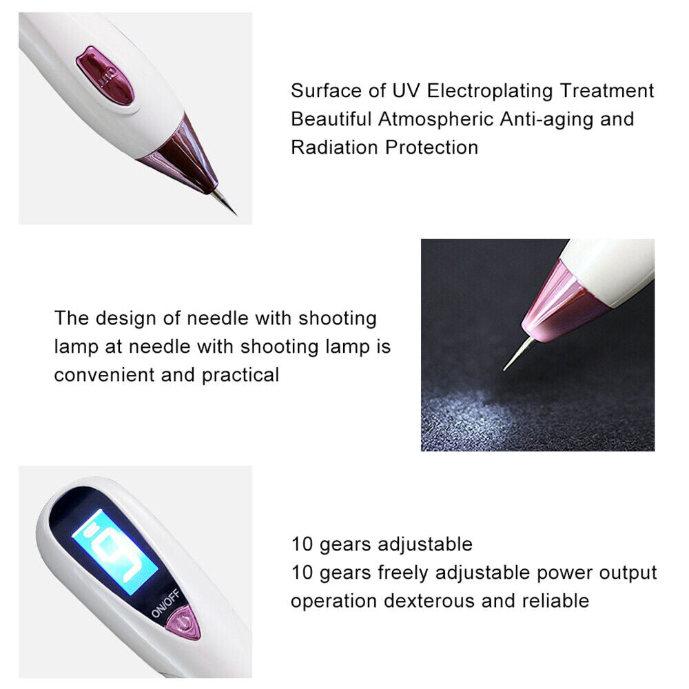 ny laserplasmapenn Elektrisk fjerning av føflekker Hudmerke Vorte Mørkeflekkfjerner 10 gir