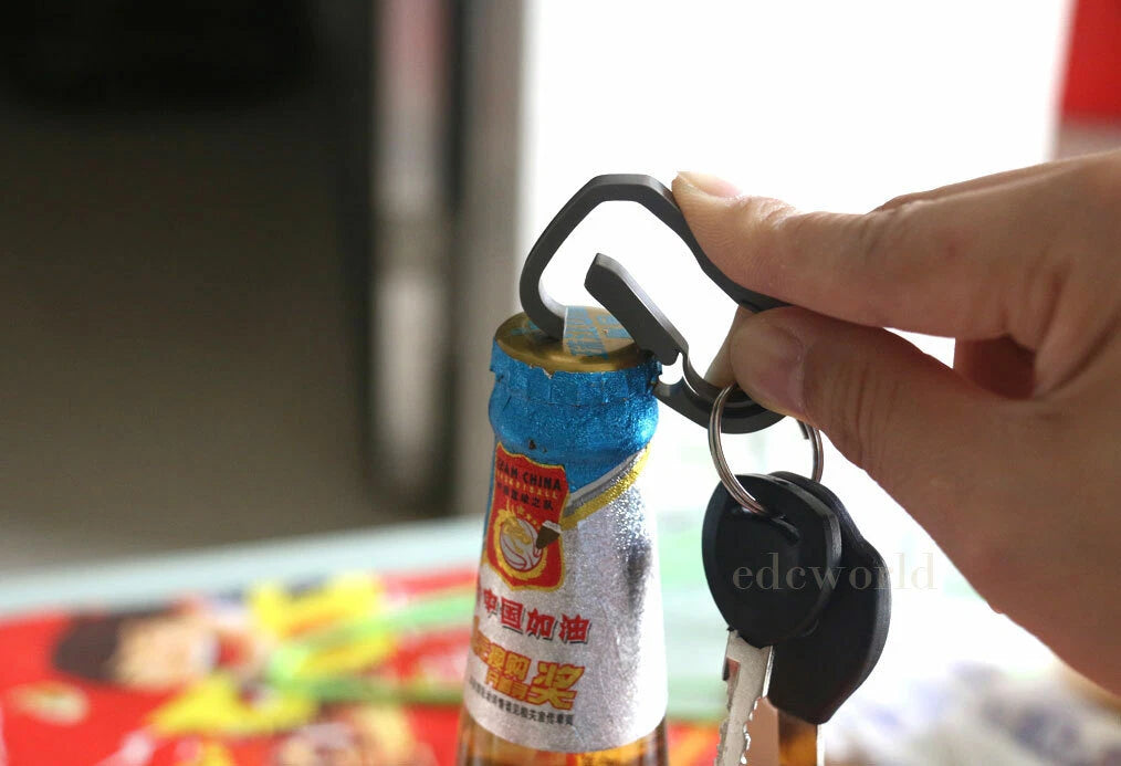 Titanium TC4 Key Chain Carabiner Bottle Opener Outdoor EDC Connector Tool 07FC0E-D4 - KOEEK