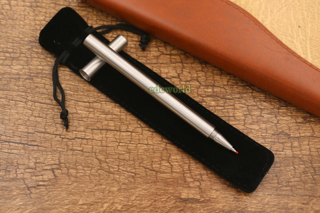 Hot Handmade Stainless Steel Pocket Ballpoint Pen Writing Outdoor EDC Pen EDC - KOEEK