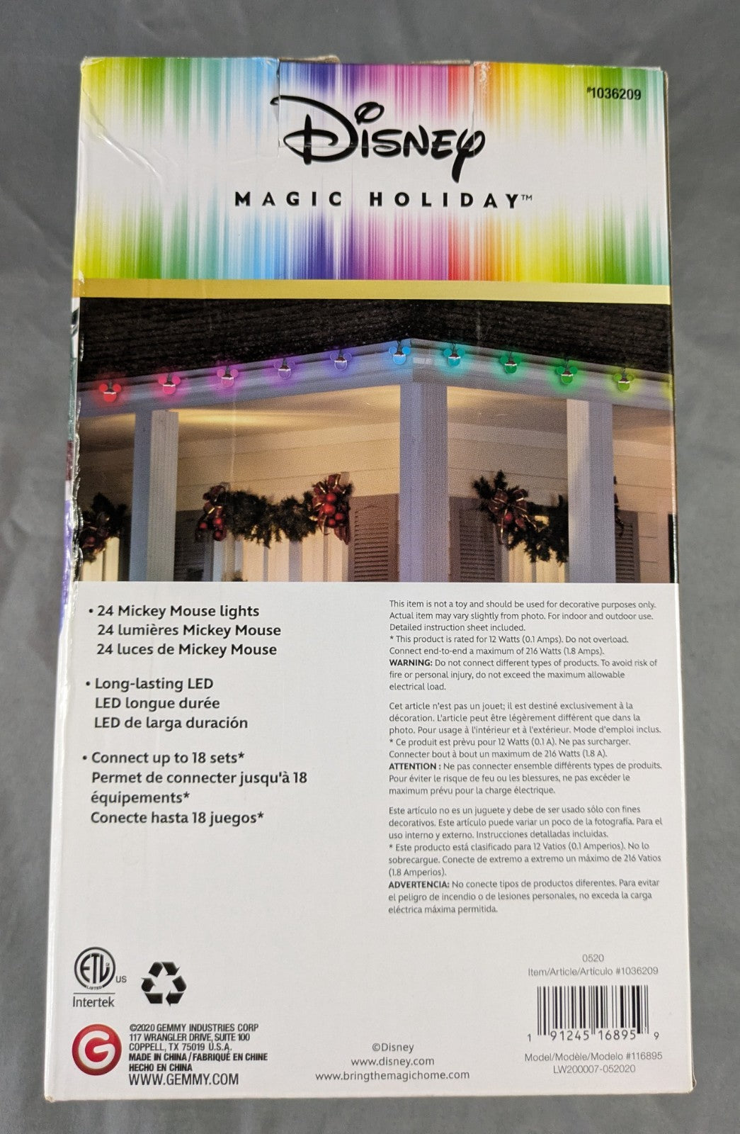 Christmas Disney Magic Holiday 24 Rainbow Wave LED Mickey Mouse String Lights DISNEY - KOEEK