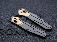 1 Pair Titanium Inlaid With Brass Handle Scales for Benchmade 940 Osborne Knives 07FC0E-D4 - KOEEK