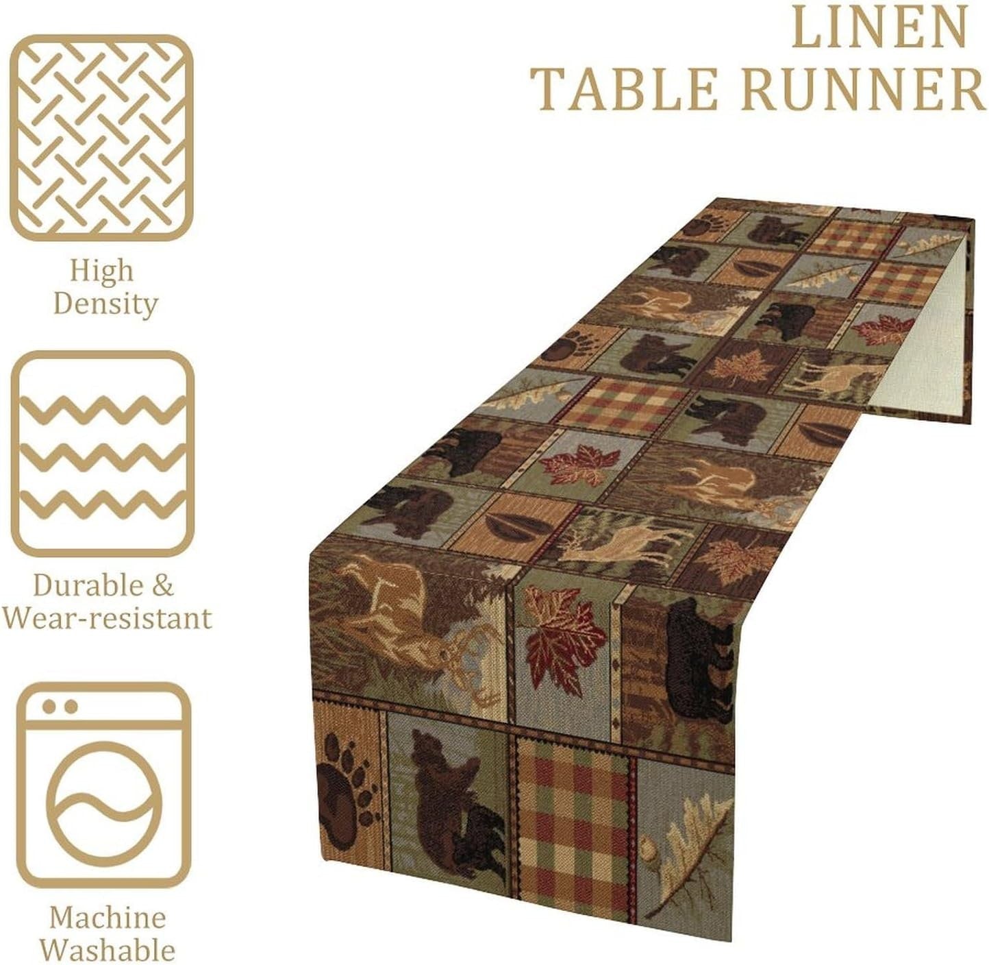new Rustic Moose Deer Bear Table Runner, Retro Vintage 13x36inch, Countryside-2 07FC0E-D4 - KOEEK
