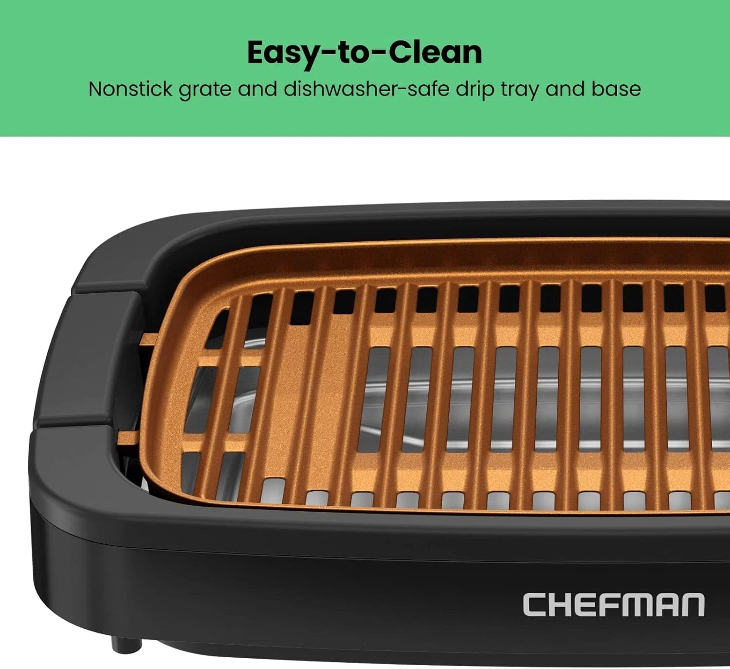 Smokeless Indoor Electric Grill, Copper, Extra Large, Non-Stick Tabletop Grill 07FC0E-D4 - KOEEK