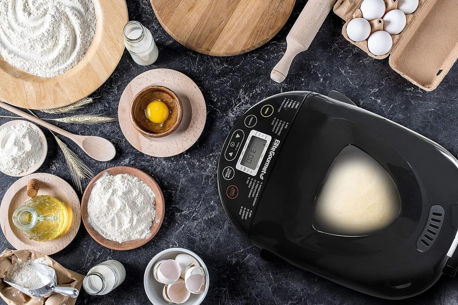 Programmable Toaster 3 Bread Sizes, 19 Menu Functions, 2 lbs, Black 07FC0E-D4 - KOEEK