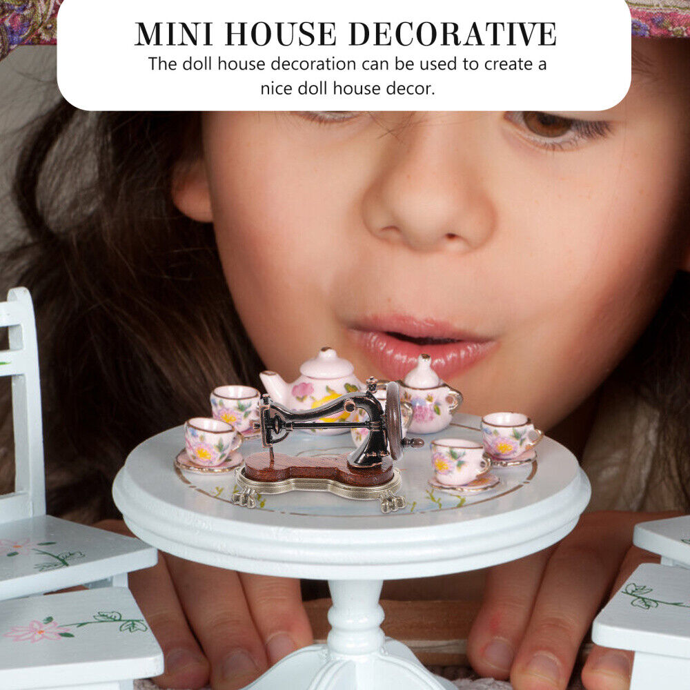 new Retro Sewing Machine Decors Mini Miniature Doll House Collectible Child koeek - KOEEK