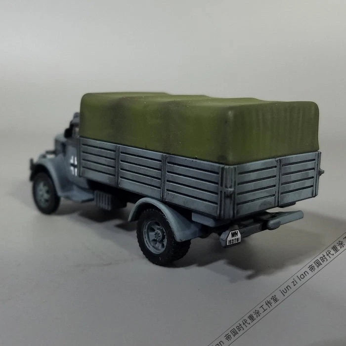 1/72 Scale WWII German Army Opel Medical Truck Grey Vehicle + Beige Shed Model 07FC0E-D4 - KOEEK