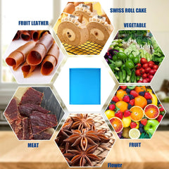 new 8PCS Silicone Dehydrator Trays with Edge Fruit Leather 12 x 10 Blue 07FC0E-D4 - KOEEK