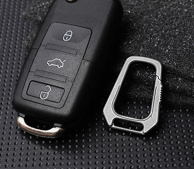 Mini EDC Titanium Alloy Creative Keychain Carabiner Portable Hang Buckle Tool 07FC0E-D4 - KOEEK