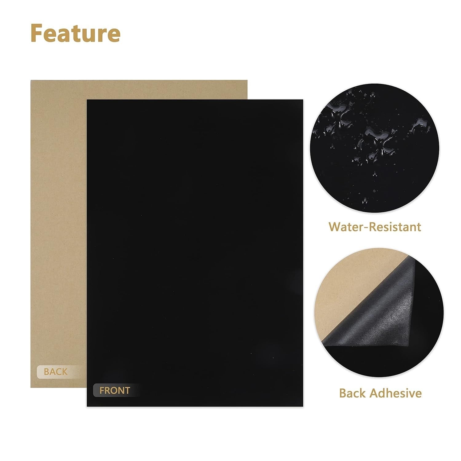 new Caydo 12PCS Black Self Adhesive Felt Sheets, Soft Velvet Sticky Back CAYDO - KOEEK