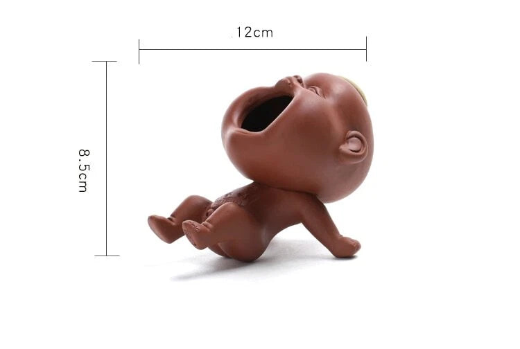 4.7" Purple Sand Tea Pet Decoration Can Raise Water Spray Urine Children 07FC0E-D4 - KOEEK