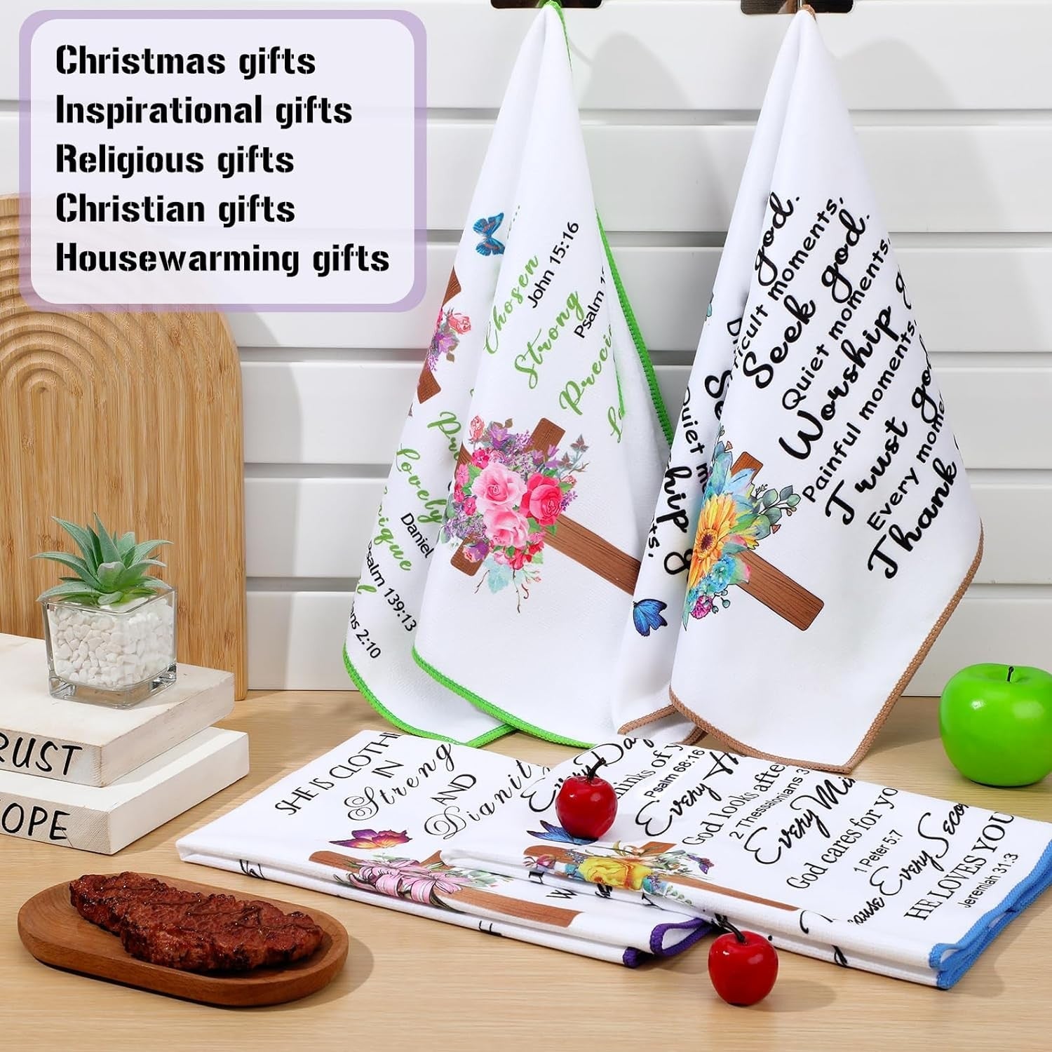 new Rtteri 4 Pcs Religious Dish Towels 16.5 x 23.5 inches, Elegant Style RTTERI - KOEEK
