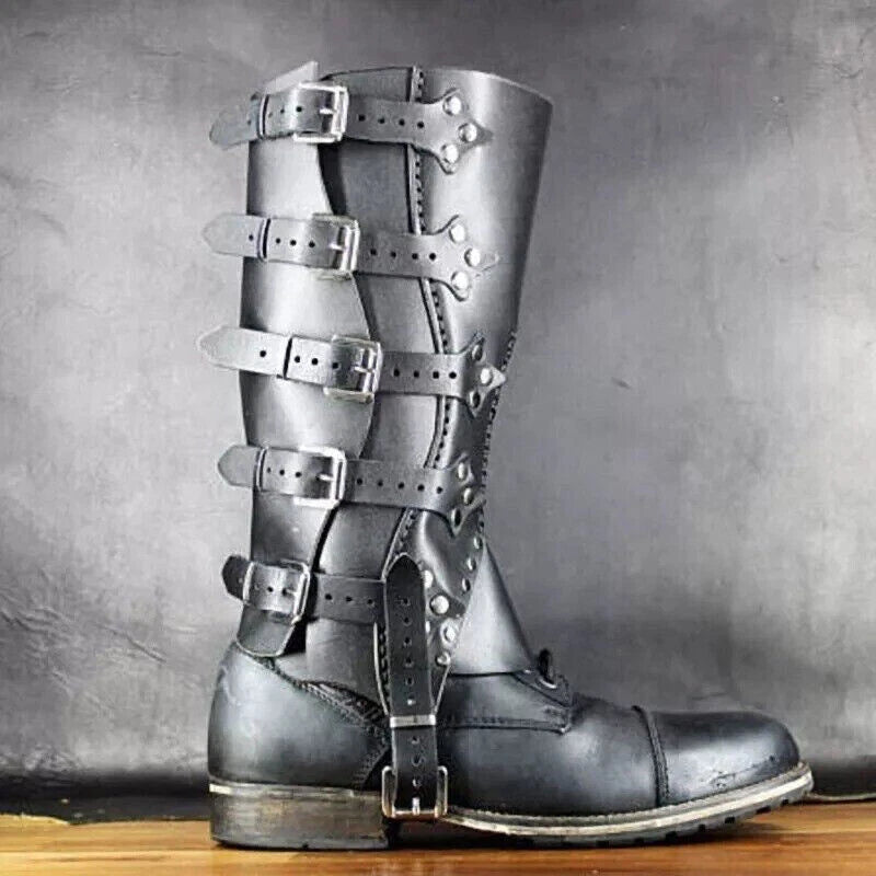 Medieval Gaiters Knight Faux Leather Shoes Cover Warrior Leg Armor Boot Covers 07FC0E-D4 - KOEEK