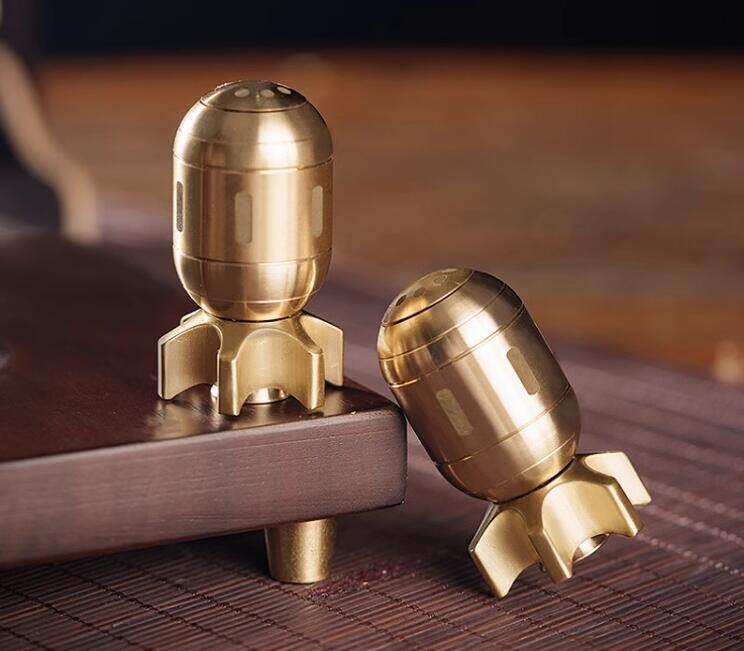 Brass Finger Spinner Hand Fidget Toy Pocket Desk Roler Spinning Top Haptic Toys 07FC0E-D4 - KOEEK