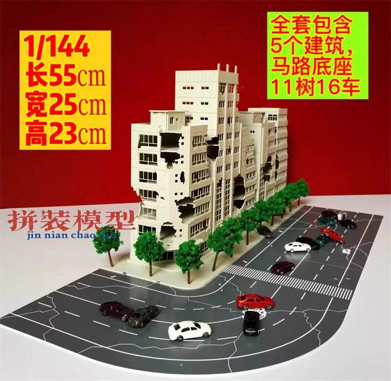 1:144 1:100 Scale City War Damage Building Road DIY Model Scene Toy 07FC0E-D4 - KOEEK