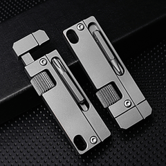 Titanium Mini Multi Tools Adjustable Wrench Pocket Pry Bar Crowbar Bits EDC Tool 07FC0E-D4 - KOEEK