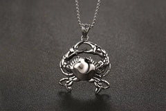 1 PC Men's Stainless Steel Amulet luck Crab Necklace Pendant w/ Chain 23.6" 07FC0E-D4 - KOEEK