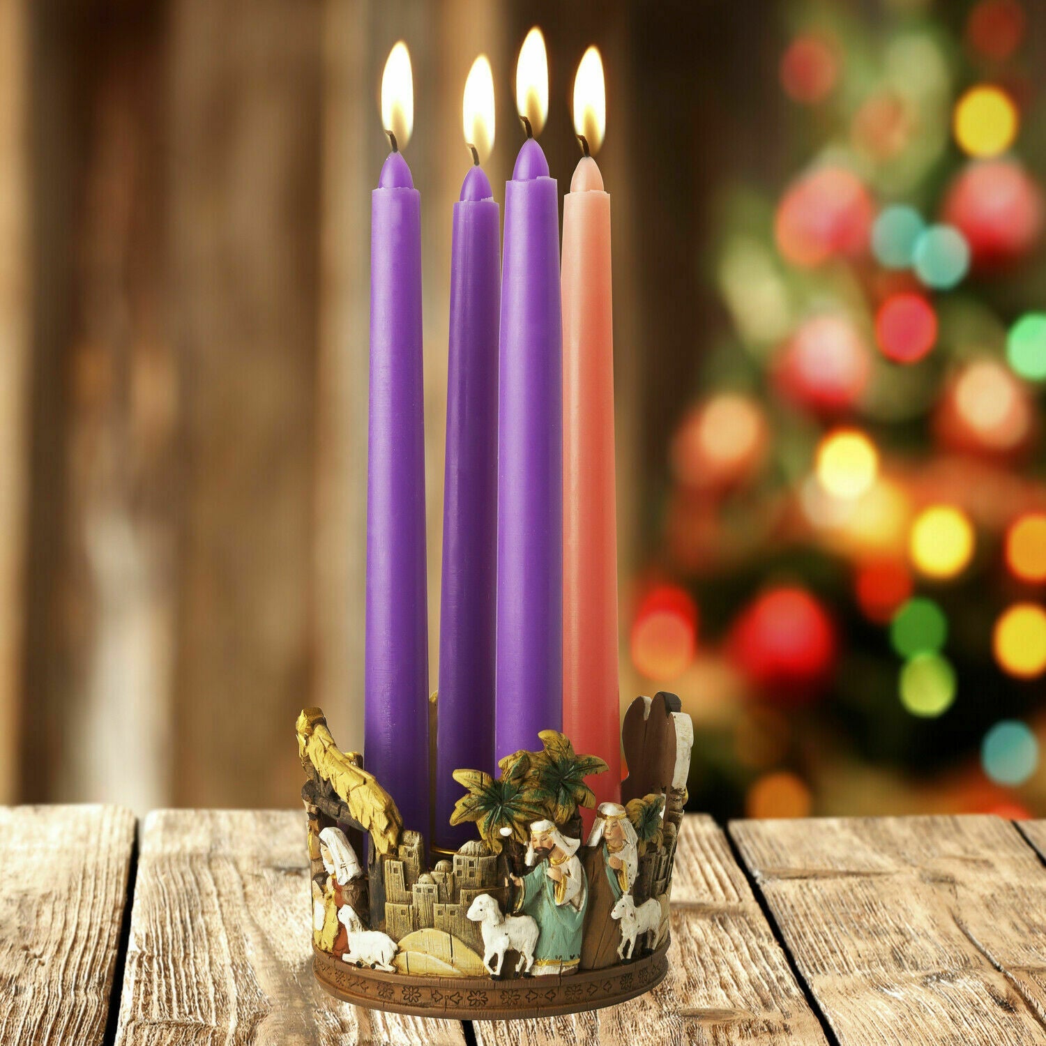 100 pcs Christmas Advent Taper Candles- 10-inch x 0.75 (3/4)inch-4pc per pack 07FC0E-D4 - KOEEK